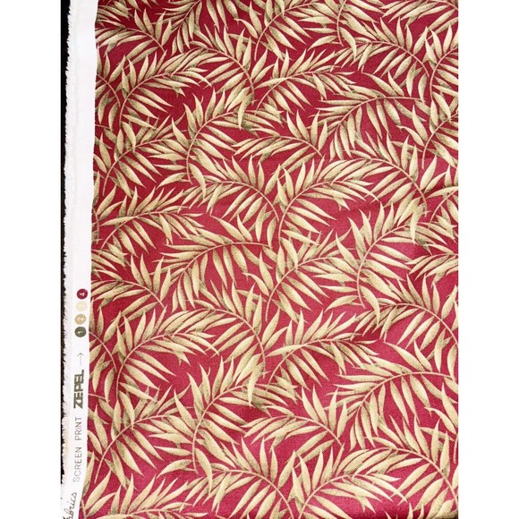 Mill Creek Fabrics Screen Print Zepel Upholstery Fabric Leaves Brown Beige Green - Picture 1 of 3